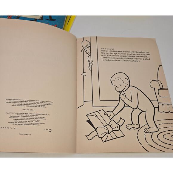 Curious George Book Lot of 8 H.A. Rey 1960s 1980s Hardback Paperback - Picture 7 of 16